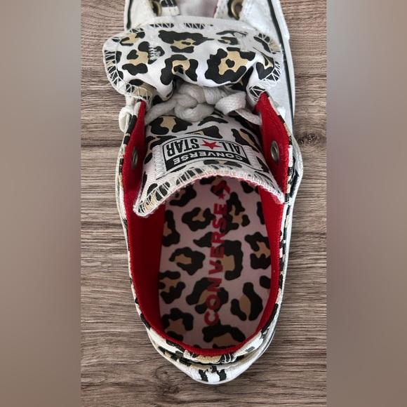 New Converse Chuck Taylor All Star Double Tongue White Leopard Red Sneakers Sz 8 - Picture 9 of 11